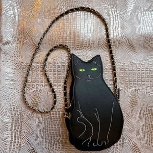 Black cat crossbody bag